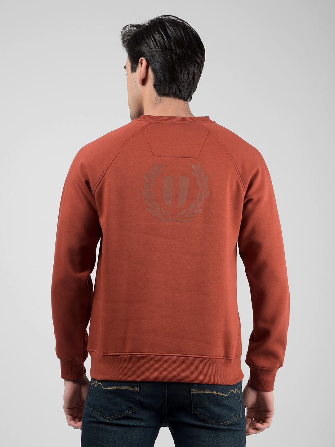 Numero Uno Men Rust Crew Neck Sweatshirts